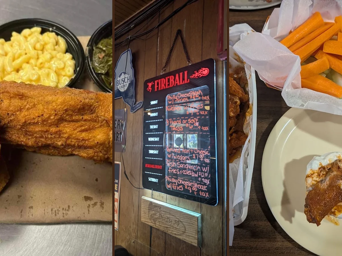 Menu items served on a simple table