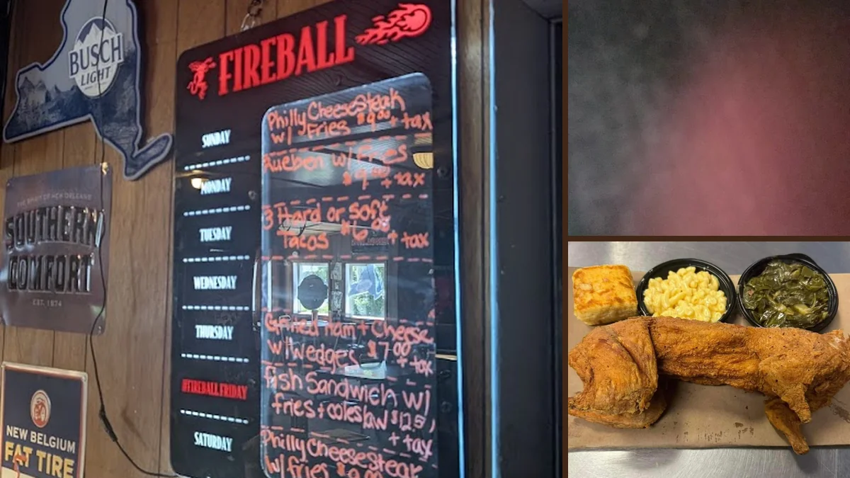 Menu items served on a simple table